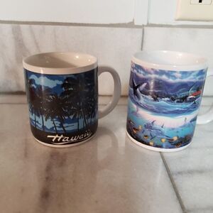 Hawaiian Design coffee tea mugs set of 2